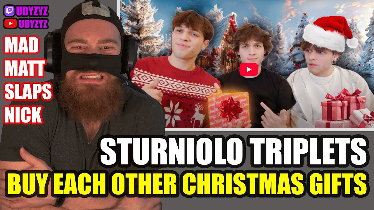 STURNIOLO TRIPLETS BUY EACH OTHER CHIRSTMAS GIFTS... (mad Matt slaps Nick) | UDYZYZ REACTION