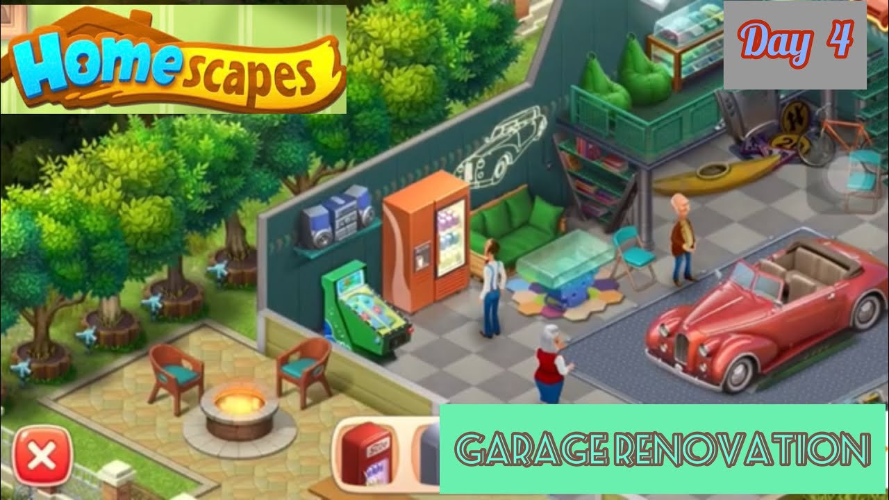 HOMESCAPES STORY WALKTHROUGH GARAGE RENOVATION DAY 4 YouTube