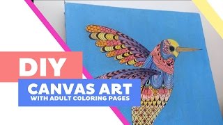 DIY Wall Decor Canvas Art with Adult Coloring Pages