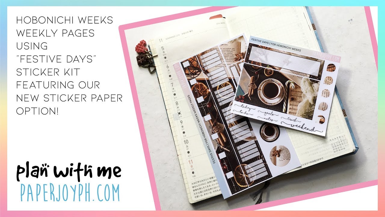 HOBONICHI WEEKS Plan With Me | Festive Days Weekly Sticker Kit | paperjoyph