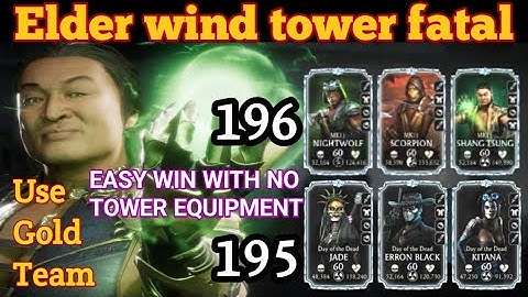 elder wind tower fatal 195 ,196 with gold team | talent tree and equipment setup | MK MOBILE