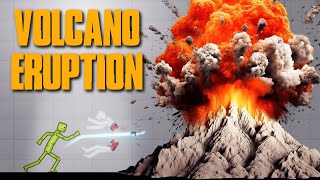 People Playground vs Melon Playground - VOLCANO ERUPTION - Who will survive ?