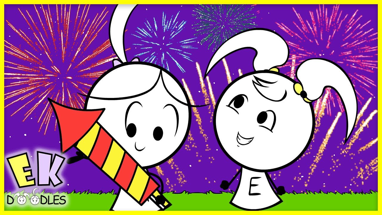 ⁣Colorful New Year's Eve Fireworks! Learn Colors with EK Doodles! Happy New Year!