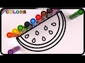 ( Fruits ) Watermelon and 2 Coloring Pages Big Marker Pencil / Akn Kids House