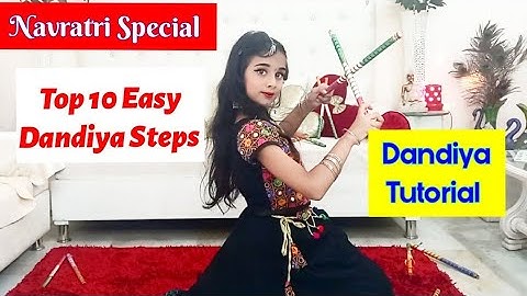 Learn 10 dandiya steps | Navratri dandiya dance practice | Easy dandiya tutorial | Ojasyaa