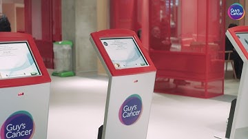 Using the self check-in kiosk, Guy