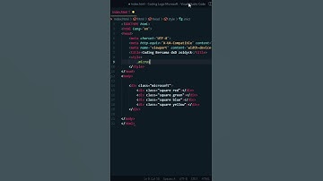 Cara Membuat Logo Microsoft Html & Css di Visual Studio Code #shorts