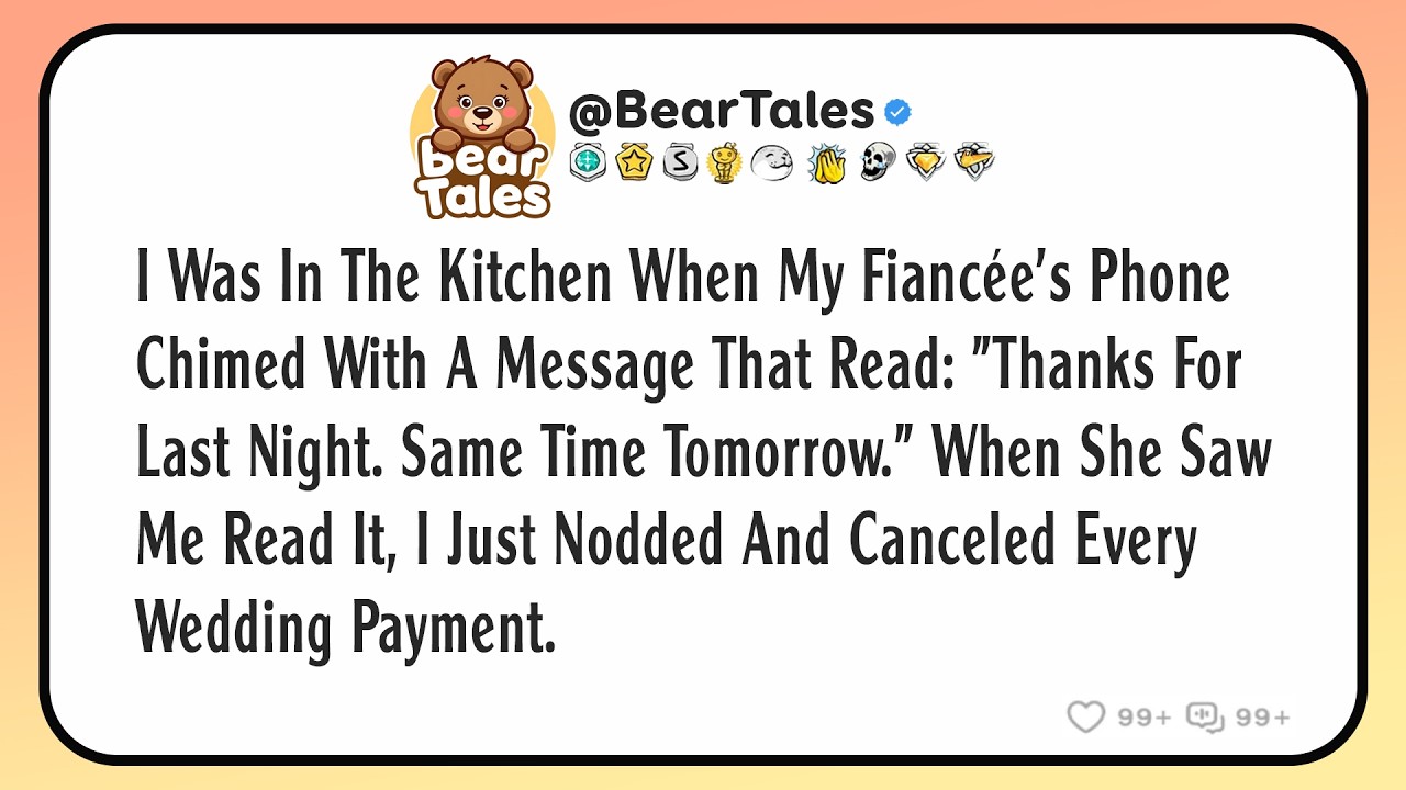 I was in the kitchen when my fiancée’s phone chimed with a message that read: 