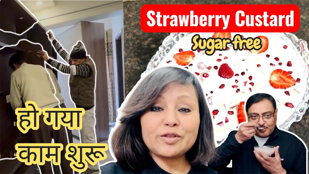 Ho gaya ghar mai kaam shuru 😅 \ Aaj banaya sugar free aur tasty Strawberry Pudding ❤️🍓 \ Bela Thapa 