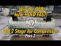 OLD 2 Stage Air Compressor ~ WILL it EXPLODE!?! ~ Hydro Testing the Tank ~ RESTORATION Part 2