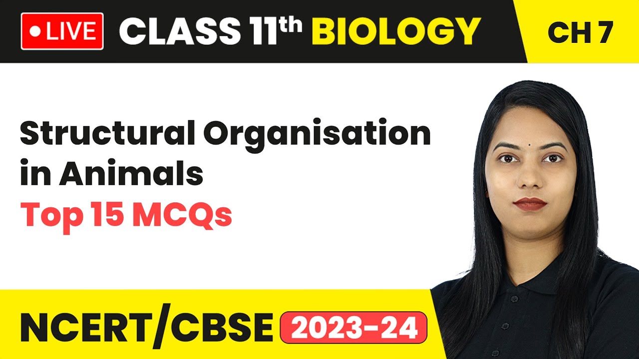 Structural Organisation in Animals - Top 15 MCQs | Class 11 Biology ...