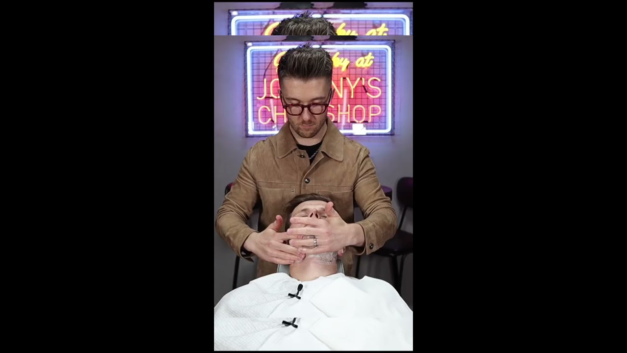  ASMR Full Barber Shop Hot Towel Shave Super Relaxing