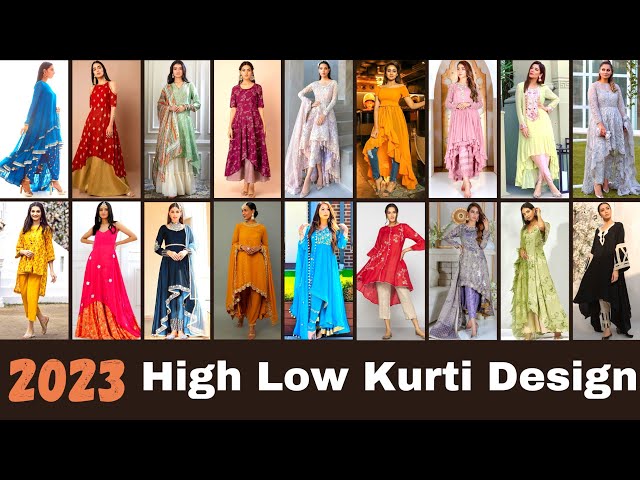 Purple front slit high low kurti set – Label Dee