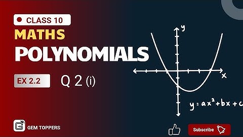 10 | Maths | Polynomials | Ex 2.2 | Q2 (i) #cbse #class10 #maths #polynomialsclass10 #gemtoppers