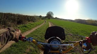 Short cut to the pub on my 70 year old classic bike.
It was a lovely day for my 45 mile round trip to the pub, so I decided to get a few byways in on the way. This was a weekly bike meet at the Swan Inn at Little Chart in Kent, so I actually polished the bike up a bit, which is why I was a bit adverse to getting it plastered in mud so soon. I just wish I got some footage as I rode off into the sunset, with all the Oast Houses silhouetted against the deep orange sky. Next time 👍 Short cut to the pub on my 70 year old classic bike.