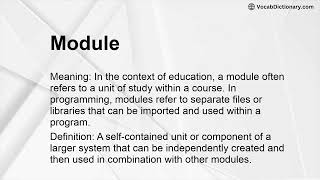 Module Meaning