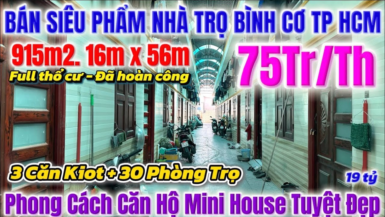 Bán Siêu Cặp Trọ Full Thổ Cư Đã Hoàn Công Thu Nhập Khủng 75 Triệu / Tháng Phong Cách Căn Hộ Min