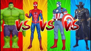 SUPERHEROES COLOR DANCE CHALLENGE Hulk vs Spider-Man vs Captain America vs Black Panther