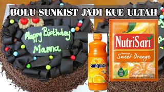 CANTIKKK!! BOLU SUNKIST YANG LEMBUT DISULAP JADI KUE ULANG TAHUN