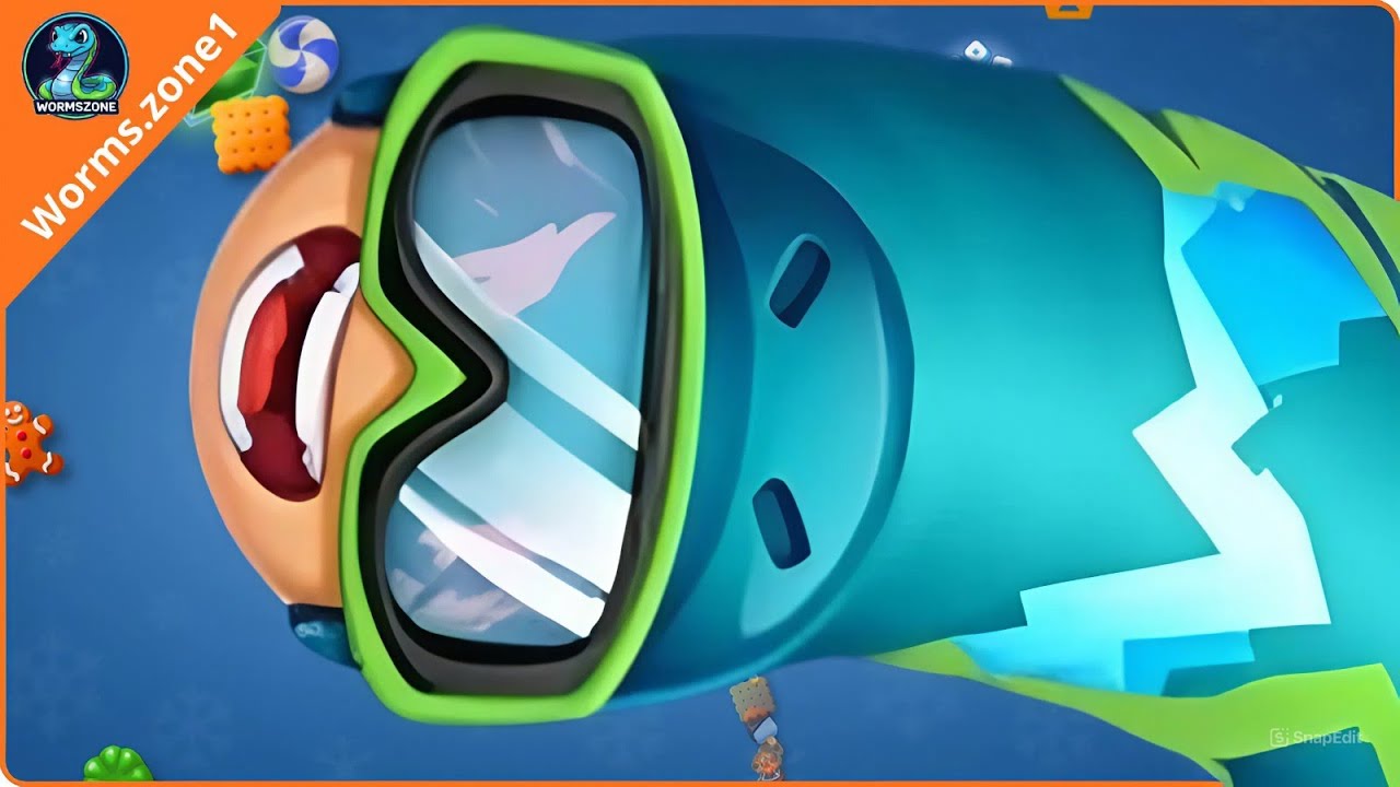 WormsZone io 🐍 GIANT Worm Top 1 Server  Insane Food Feast Gameplay