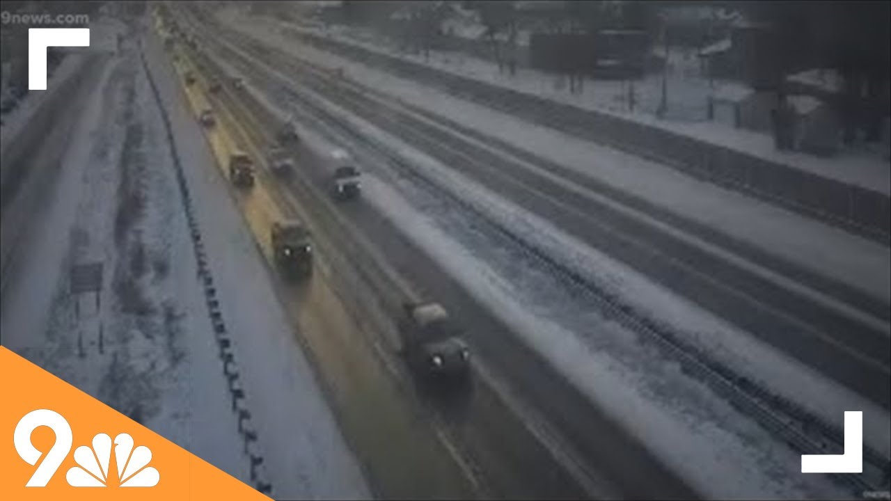 Slick, icy roads across Denver metro area - YouTube