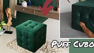 Como hacer PUFF CUBO 🟦 cuadrado / DIY