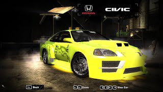 nfs most wanted - Honda Civic Si (EM1) Junkman Tuning & Gameplay [1080p HD]