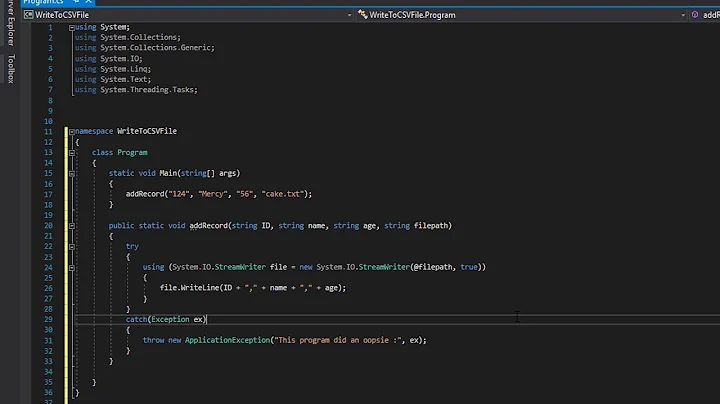Writing to a CSV File in C# (Simple)