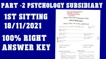 LNMU Part 2 Psychology (subsidiary) 100% right answer key exam 2021 |