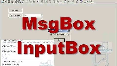 Using MsgBox and InputBox to communicate with the user in Access ~ DataPig