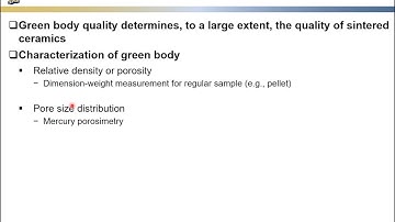 Ceramic Processing L6-23  Green body characterization