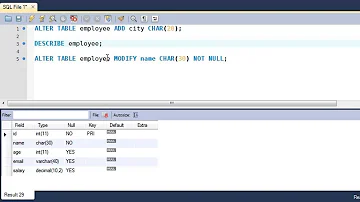 How do you modify an existing column in SQL?