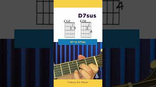 How To Learn Guitar Chords Easy - How To Play Guitar For Beginners  [7 D7  D7sus] #shorts