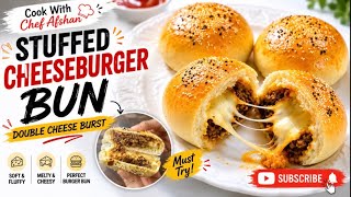 Ultimate Stuffed Cheeseburger Bun | Soft Homemade Burger Bun With Double Patty N Cheese | screenshot 4