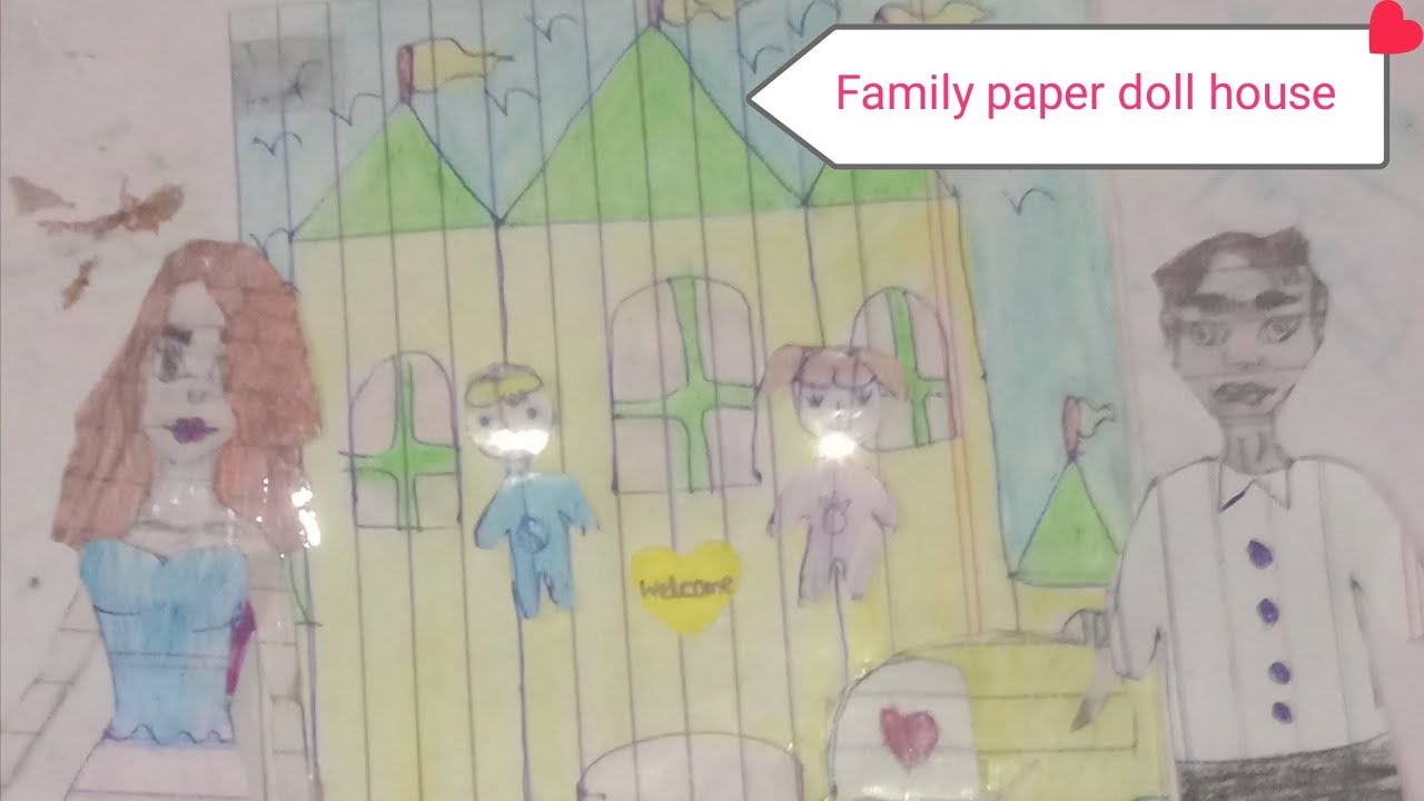 Paper doll family house play with me 😄😄😄 full video 📷 YouTube