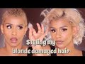 How I Style my Blonde Damaged Hair| PT. 1 |HayleyNicole