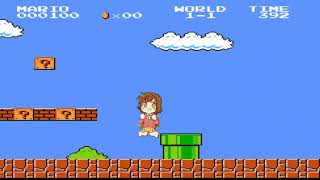 Mio Honda runs through Super Mario Bros. 1-1 screenshot 5