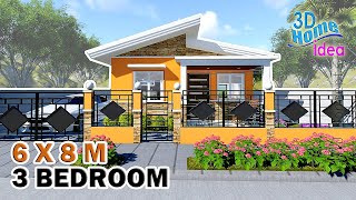 House Design Idea , 6x8 Meters - 3 Bedroom Pinoy Dream House