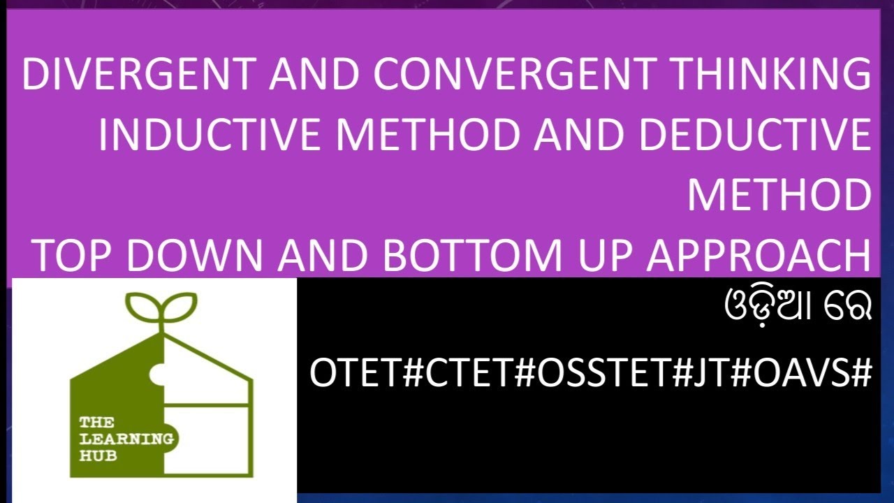 Divergent and convergent thinking,Inductive and Deductive method ,Top