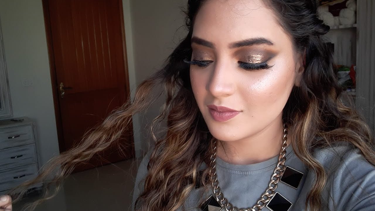 GLAM Bronze Eyes with Glitter ! YouTube