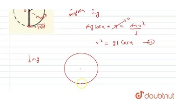 The bob of a simple pendulum of length l is given a sharp hit to impart it a horizontal speed of...