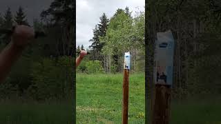 Training cutting with a viking sword.