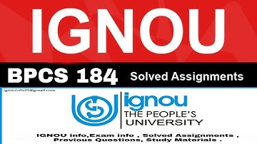 BPCS 184   IGNOU  | ALL SOLVED ASSIGNMENT  2020-21