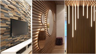 New Wooden wall decorating ideas 2024 | Modern living room wall cladding design ideas