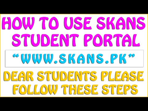 How to use our Student Portal || SKANS.PK