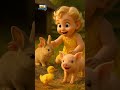 cute farm animals and little girl #cute  #farming  #animals #ai  #babygirl #kids #cows #vaca #bebê