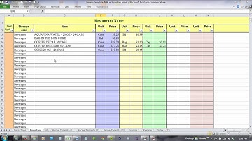 Using Excel for Recipe Costing and Inventory Linking