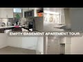Living in canada  moving into my first ever solo apartment  empty basement apartment tour