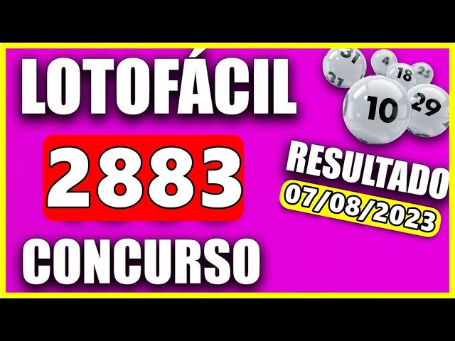 Lotofácil 2883: Resultado de segunda (07/08)