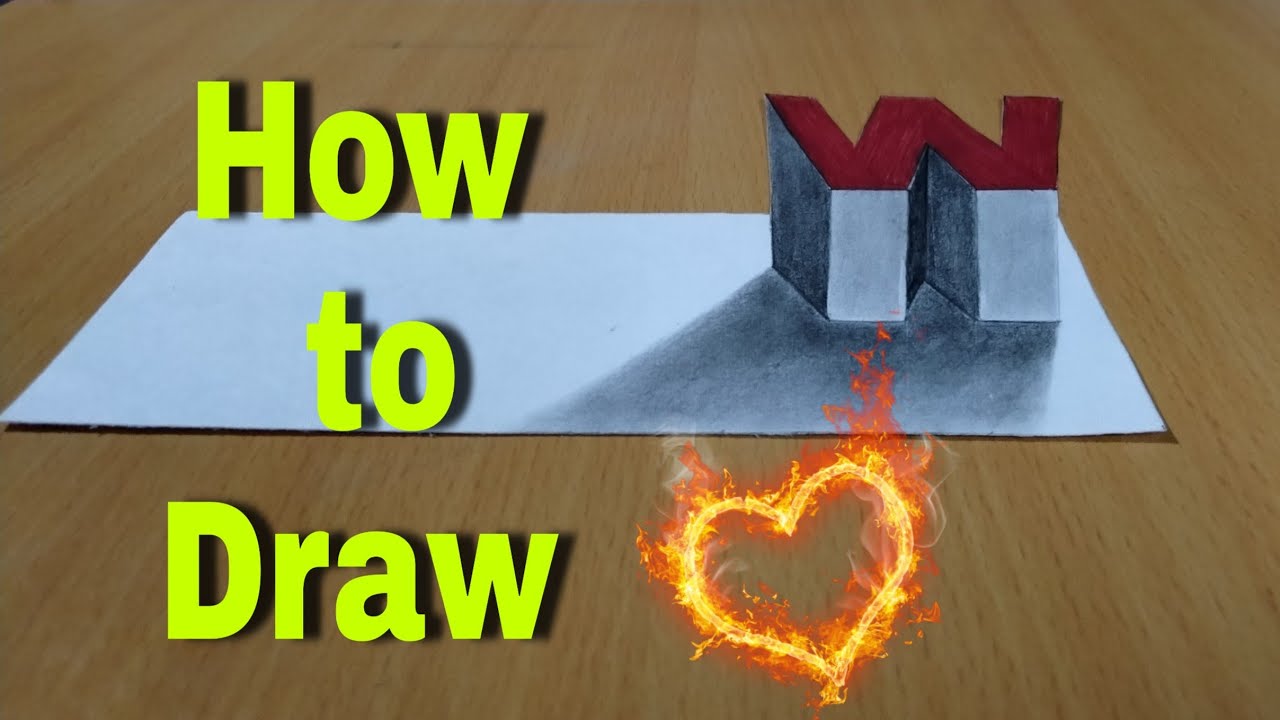How to draw W Letter in 3D - YouTube